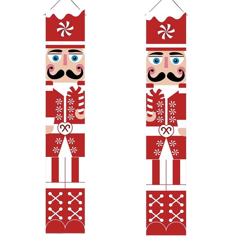 1 пара, простая установка, декоративный практичный изысканный рождественский тематический подвесной баннер на входную дверь, куплет