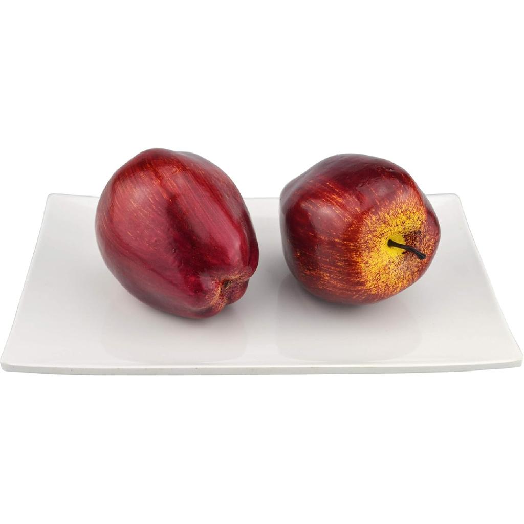 JEDFORE Fake Dark Red Apple Simulation Artificial Lifelike Plastic Red Delicious Apples Set Fake Fruit for Home House Kitchen Wedding Party