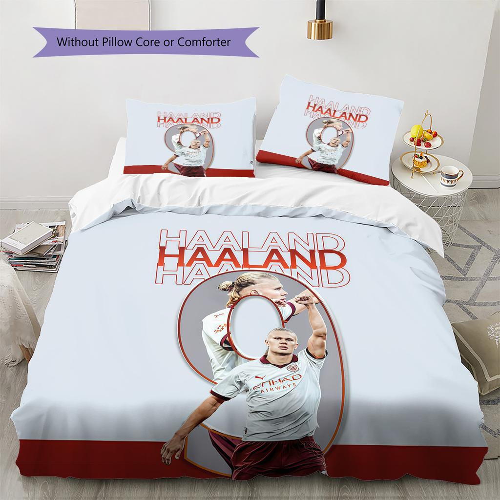Haaland Pattern Bedding Quilt Set Home Decoration Gift (1 * duvet cover + 2 * pillowcase without core)