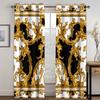 European Luxury Black Gold Name Brand Custom Curtains Modern Living Room Bedroom Home Decor CurtainsPopular Curtains 2Panels
