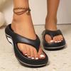 Модные женские летние модные EVA шлепанцы Комфортные толстая подошва Нескользящие пляжные тапочки Женские мягкая подошва Сланцы с перемычкой Платформенные сандалии 2025