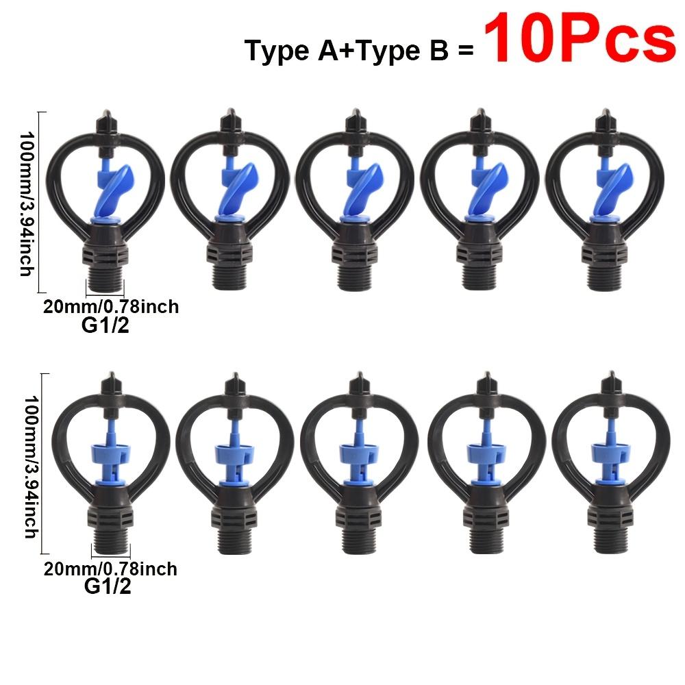 10Pcs Garden Lawn 360 ° Rotary Sprinkler, Medium-Range Irrigation, Disc Impeller Butterfly Nozzle, Durable Plastic Garden And Lawn Sprin