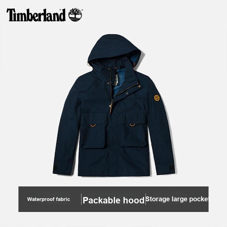 Timberland Outdoor Packable Hooded Jacket Men Jackets Deep-Sapphire-Blue A24YY-433