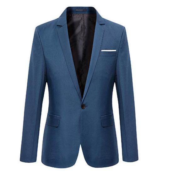 Мужская мода Slim Fit формальный костюм на одной пуговице пиджак пальто куртка верхняя одежда топ