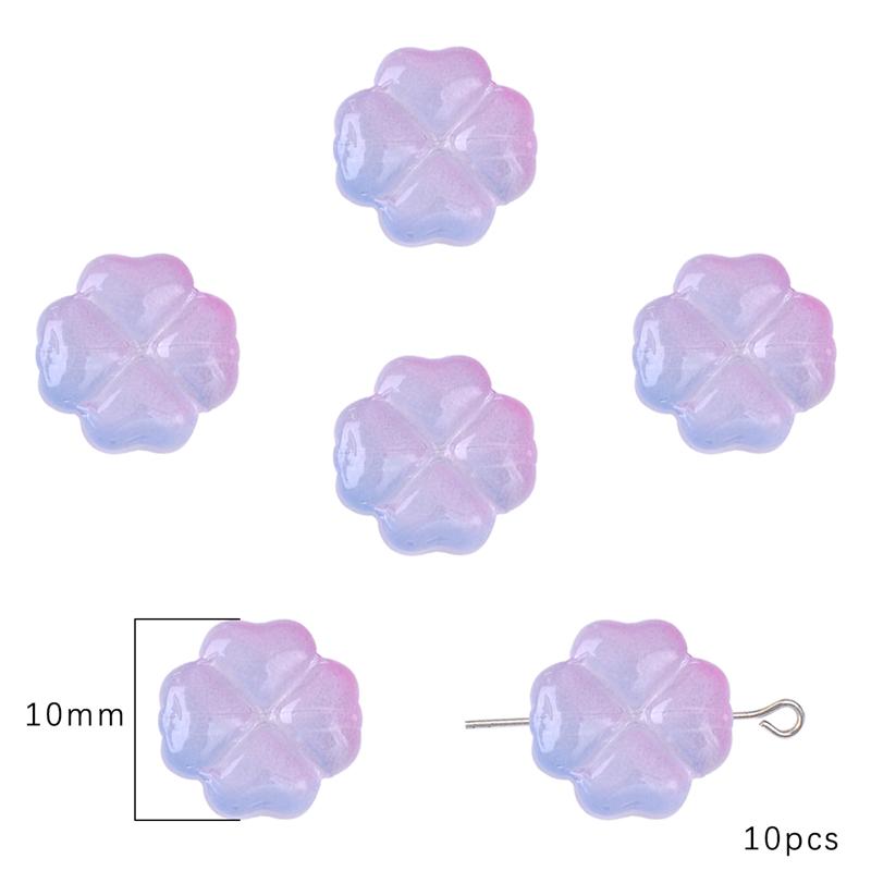 20 шт./пакет 10 мм стеклянные бусины в виде цветов, очаровательные бусины-разделители для серег, ожерелья, изготовления ювелирных изделий своими руками