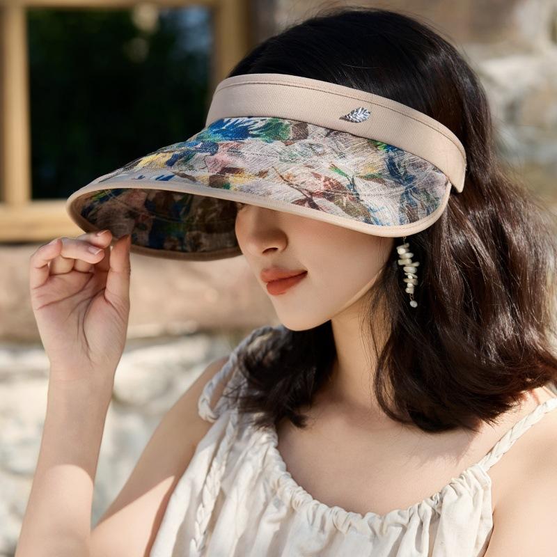 Temperament Design Sense Big Eaves Hairpin Empty Top Sun Hat Outdoor Travel Anti Uv Face Small Sun Hat