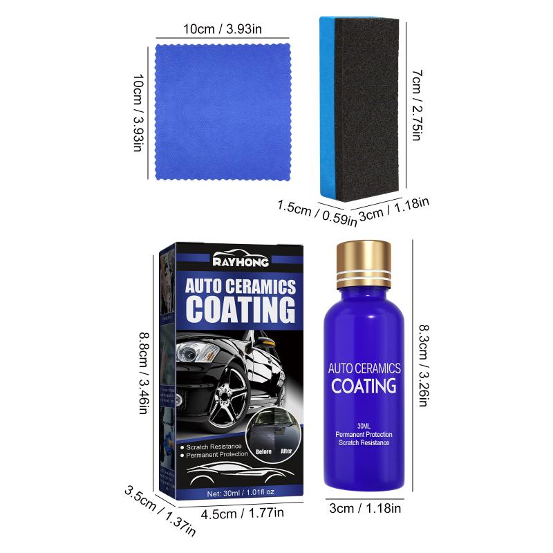 30ml Hydrophobic Ceramic Coating for Cars Anti Paint Protector Kit Liquid Solution for Auto Glass and Body