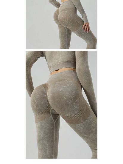 Women's High-Waist Yoga Set: Hip-Lifting Pants & Long-Sleeve Top