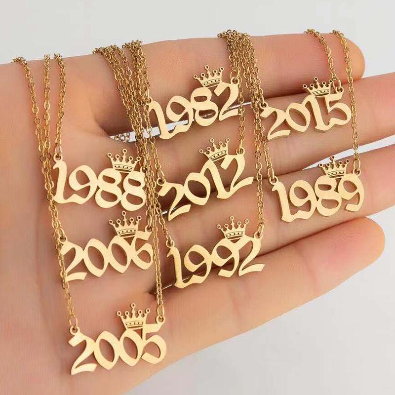 Персонализированные ожерелья с номером года для женщин на заказ 1986 1993 1999 2003 2019