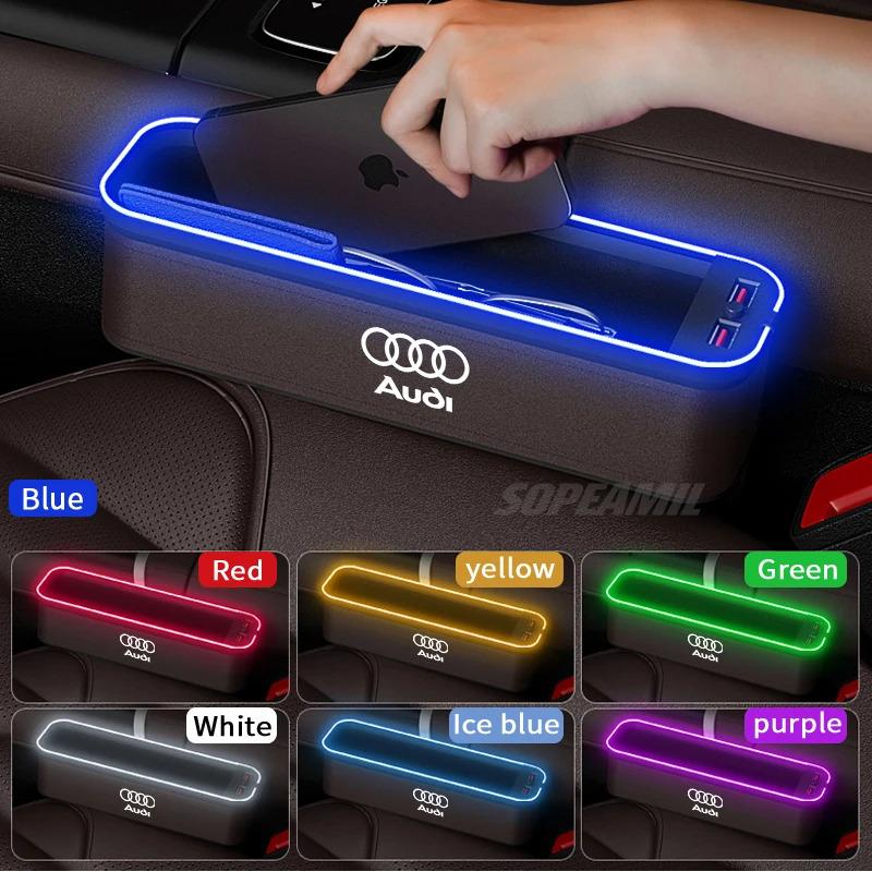 s5 A3 A4 A5 A6 A7 A8 RS3 RS4 RS5 RS6 S3 S4 S5 S6 Q3 Q5 Q7 Q8 Car Seat Gap Slot Crevice Storage Box With USB Charging Organizer5s