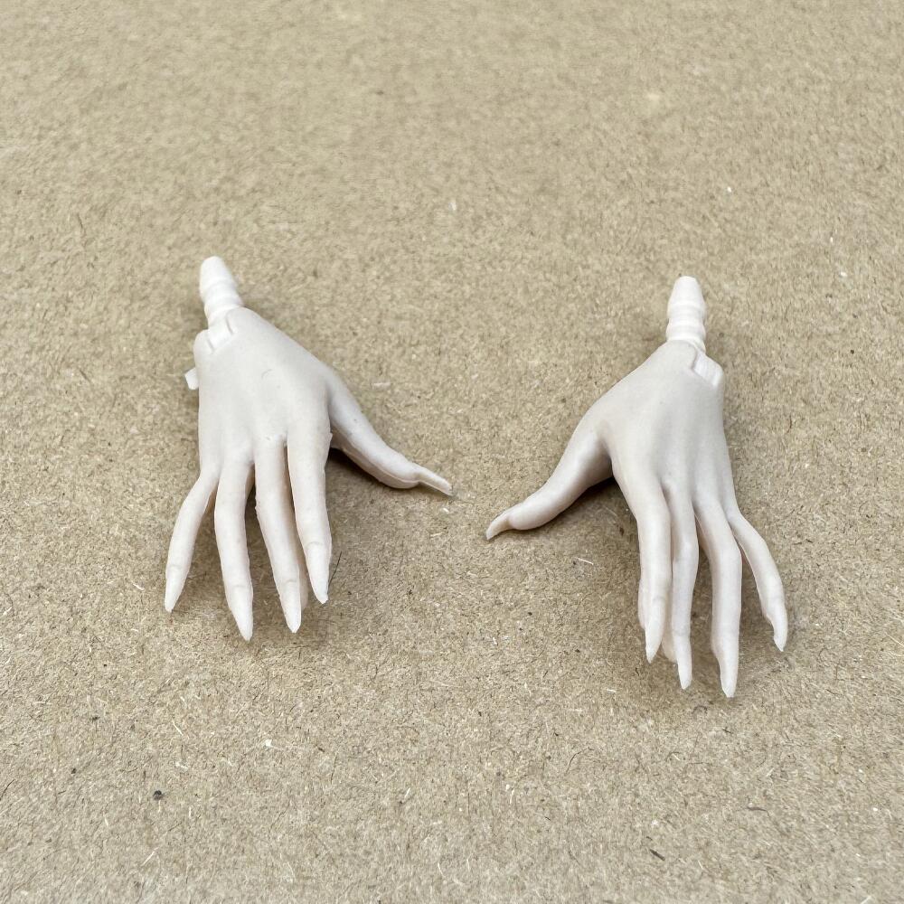 1 пара MENGF Япония Белые Сменные Руки с Длинными Ногтями Разные Жесты Универсальные для Куклы 1/6 FR/IT DIY Маникюр