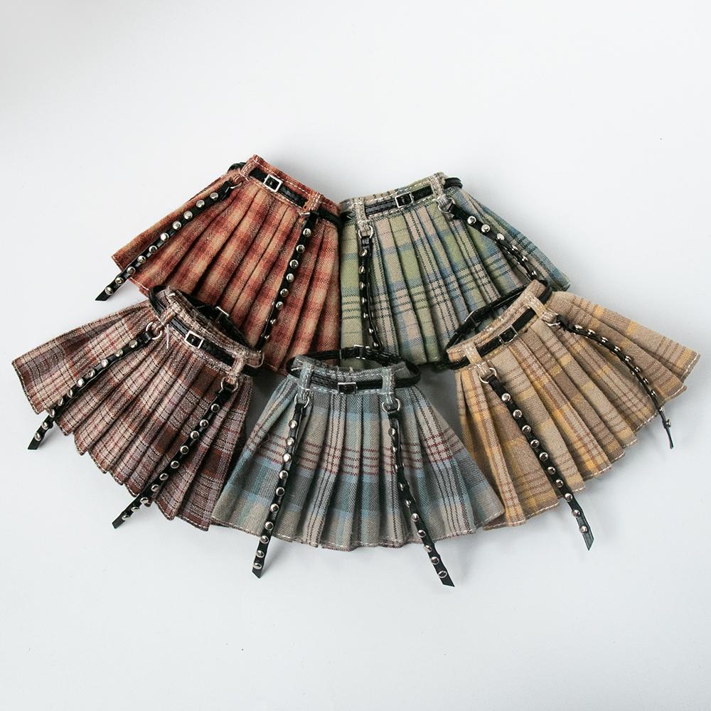 Одежда для Blythe Клетчатая плиссированная юбка Топ без бретелек Тюлевое платье Комплект юбка с оборками для кукол Licca Azones Ob22 Ker YMY аксессуары