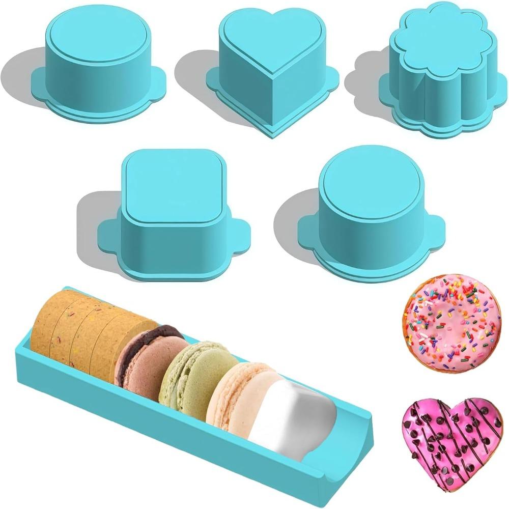 6PCS with Tray Cake Pop Mold Set Food Grade Plastic Cookies Cutter Cake Circle Maker  Bakery