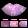 LED Light-Up Women Mesh Skirt Elastic Waist Illuminated Skirt Stage Show Colorful Gauze Skirt Multi Layer Full Mesh Skirt