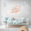 Новый милый розовый венок с китами, медуза, стикер на стену, детские комнаты, спальня, гостиная, украшения, фреска для домашнего декора, наклейки, обои