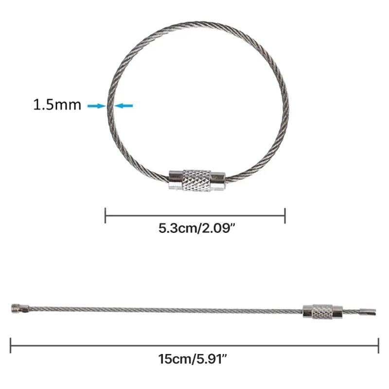 10 шт. Брелоки из нержавеющей стали на проволоке Петли для багажных бирок Петли для ключей
