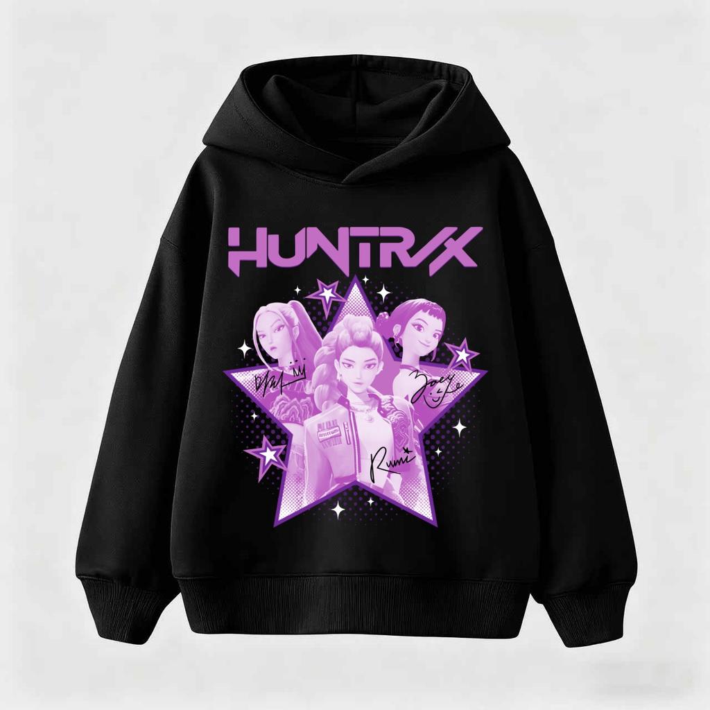 Children's Hoodie  K-pop Demon Hunters Hoodies Girl Thin Hooded Sweatshirt Hood Sportswear Long Sleeve Kids Clothings