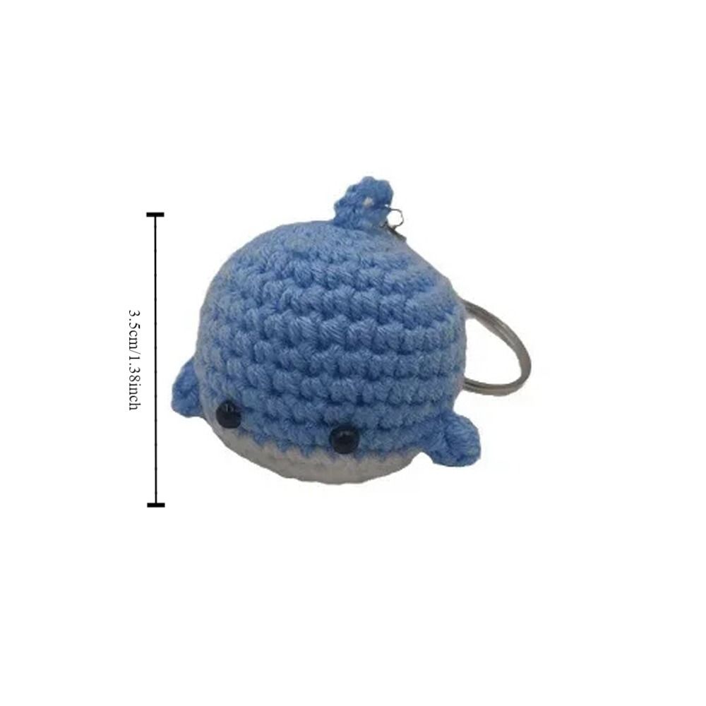 Handmade Little Whale Keychain Wool Making Knitting Keyrings Backpack Ornaments