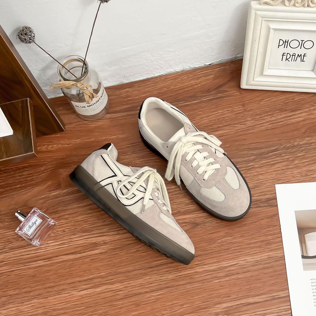 Grape Mother Comfortable Breathable Thick Baseplate Shoes Front Lace-up Campus Style Casual Shoes Spring and Summer New Sports Shoes Women's Outer Wea