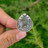 Солнечный Моховой Агат Камень 925 Стерлинговое Серебро Этническое Безель Солитер Кольцо Ювелирное Изделие