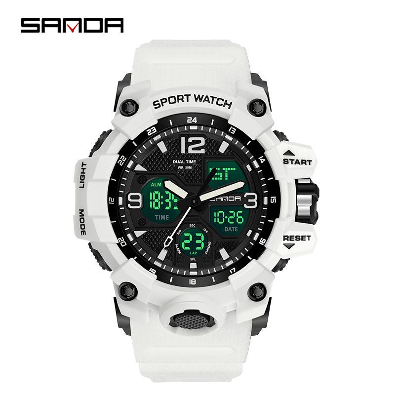 Sanda Teen Multi-functional Waterproof Sports Watch with Alarm & Luminous Display