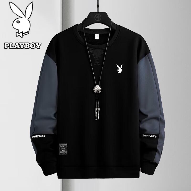 PLAYBOY Мужская повседневная футболка с длинным рукавом и круглым вырезом