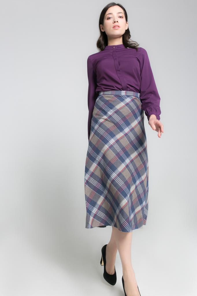 Checkered Midi Skirt