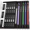 Four Candies Mechanical Pencil Set with Case 5 Metal Mechanical 10 HB Lead 3 4B and 9 Eraser Student Writing Supplies 0.7mm - Pencils, #2 Refills,