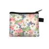 Canvas Coin Purse Floral Plaid Print Zipper Pouch Small Wallet Children Female Key Card Holder Mini Money Bag