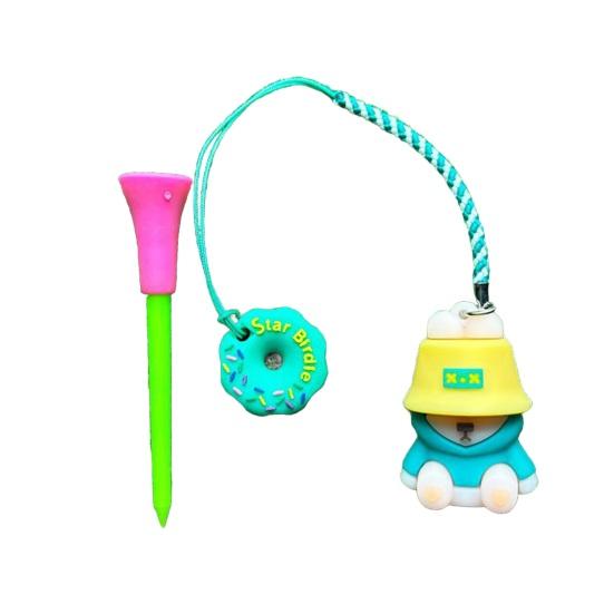 Мультяшный держатель для гольф-ти с защитой от потери, с дизайном пластикового пончика для ти