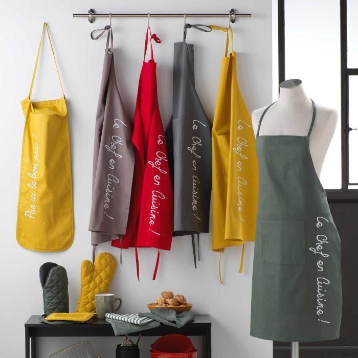 Tablier de cuisine - Atlantis - Modèle avec poche brodée - 100% coton - Lavable en machine - Vert