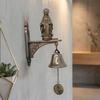 Antique Medal Doorbell Metal Bell Figurine Hanging Bell Sturdy Durable Holy Resin Figure  Patio