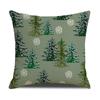 Christmas Pillow Case Christmas Tree Linen Print Sofa Cushion Home Living Room Cushion Combination Pillow