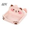Decorative Kitchen Counter Organizer Cute Bear Pot Lid Holder for Countertop, Multipurpose ABS Practical Cooking Helper Plastic Spatula Spoon