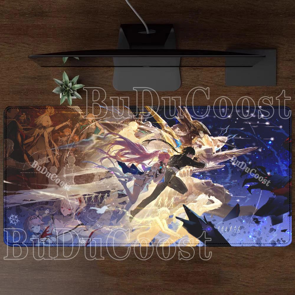 Denia Wuthering Waves Mousepad Kawaii Anime Girl Gaming Keyboard Mouse Pad Office accessories HD printing overlock XXL Desk Mat