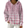 Women's Fashion Casual Plaid Print Pullover Long-Sleeve Hooded Sweatshirt