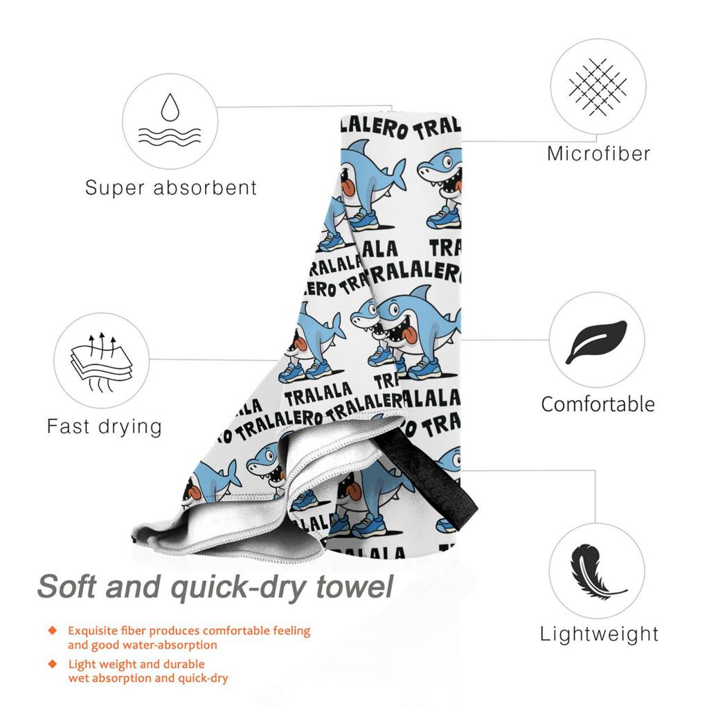 Tralalero Tralala Beach Towel Soft Microfiber Quick Dry Absorbent Quick Towels For Bath