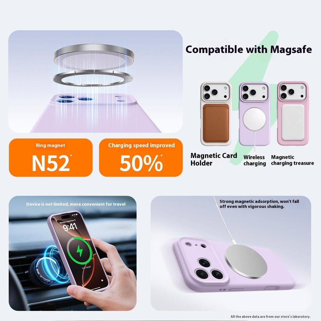 For iPhone 17 Pro Case Compatible with MagSafe Precise Cutouts Liquid Silicone Protective Back Cover