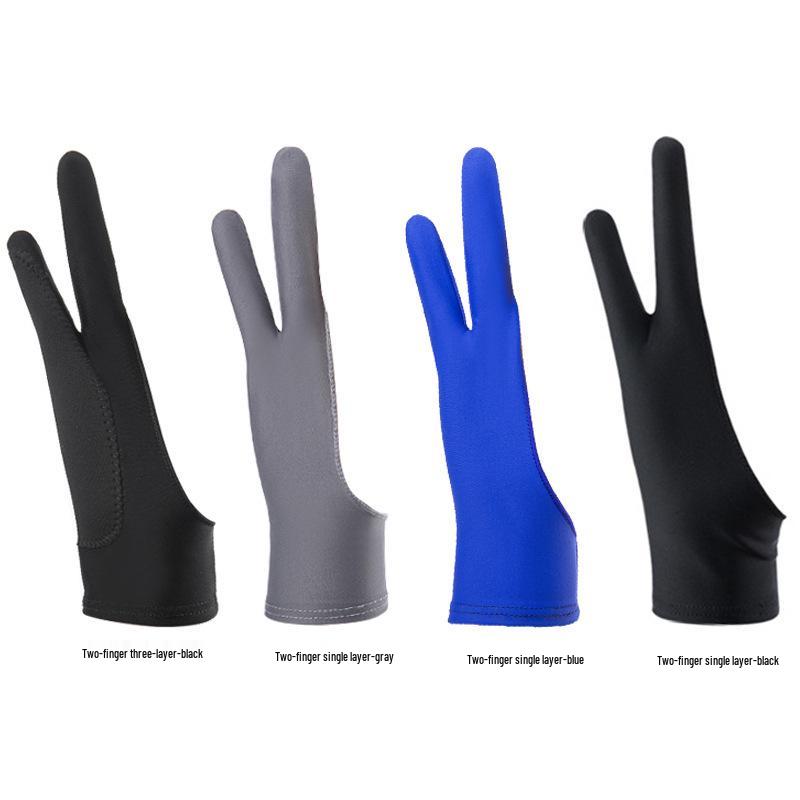 Two-Finger Anti-Touch Art Gloves: Sweat-Proof, Stain-Resistant for Oil Painting, Sketching, and Drawing.