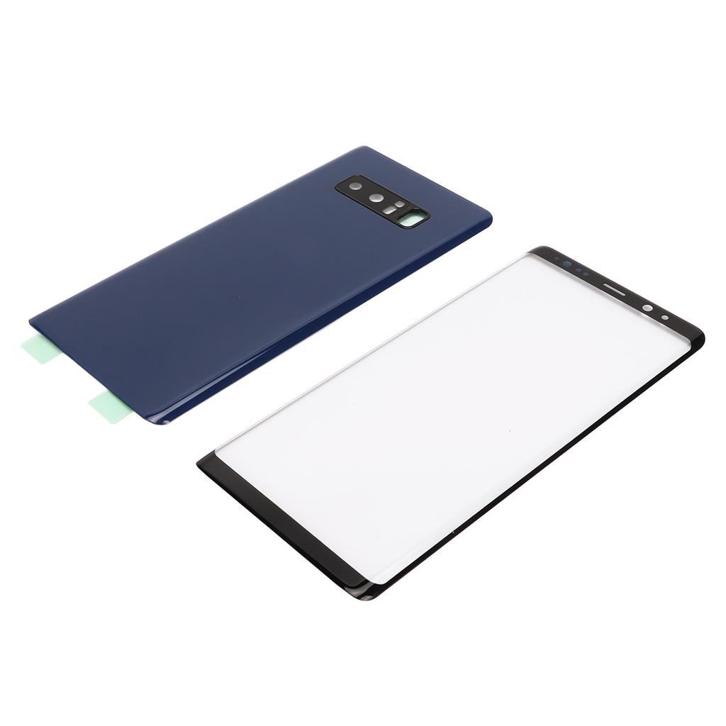 Комплект для замены задней стеклянной крышки для Samsung Galaxy Note 8, Комплект для ремонта переднего внешнего стекла экрана, Синий