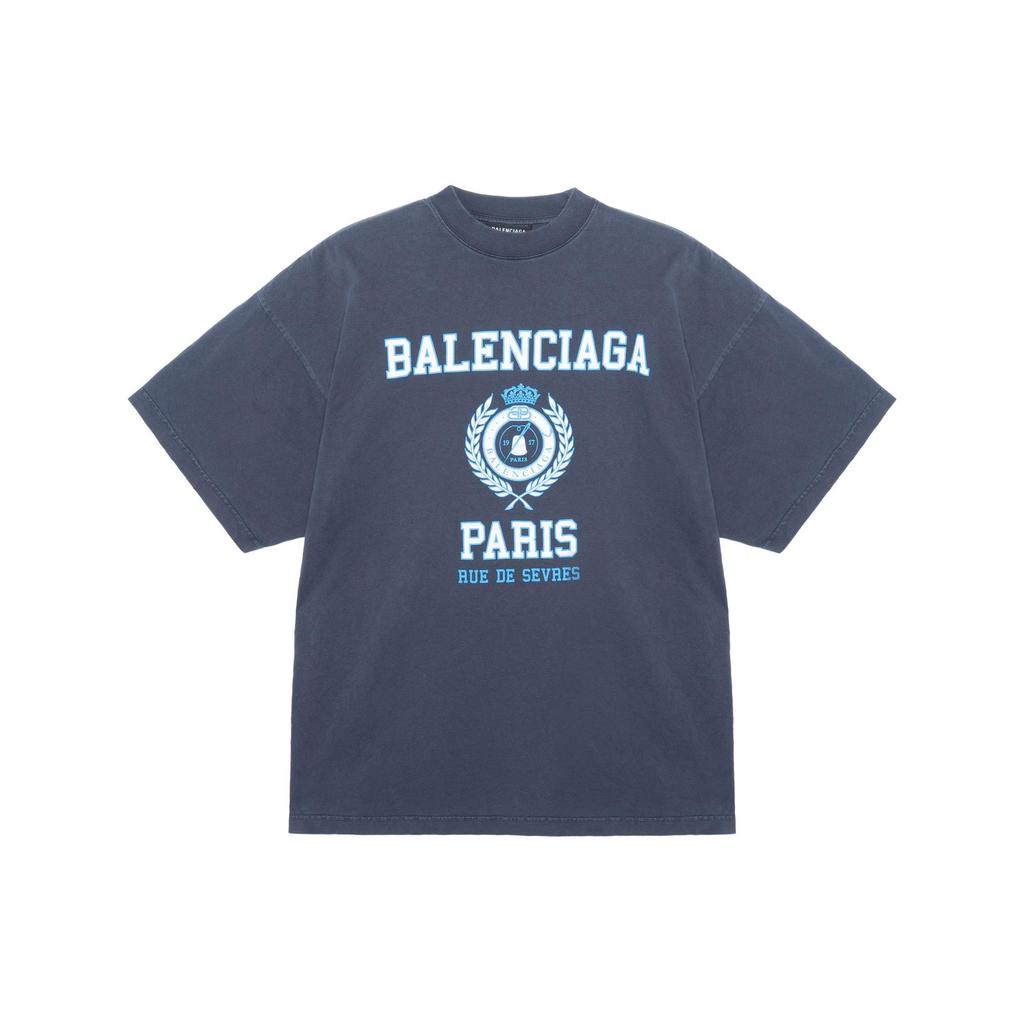 Balenciaga College Crest Crinkled T shirt 694576TMV954140