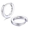 [ChicSilver] Hoop Earrings Ladies Ring Earrings Men's Leave It On Compatible with Metal Allergies Silver 925 Inner Diameter 6mm 20g