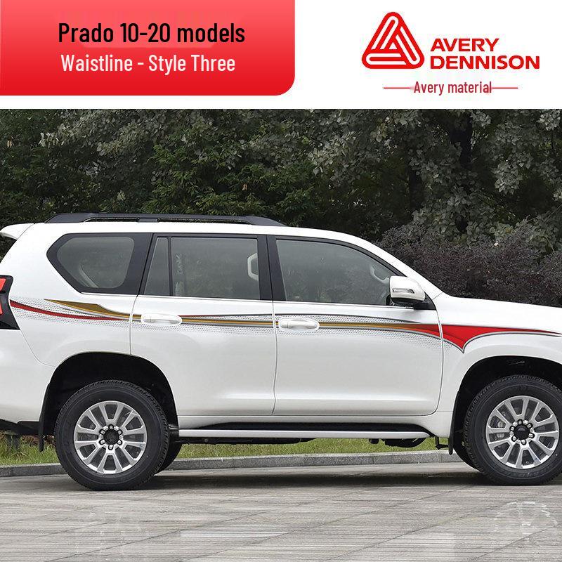 Toyota Prado 10-22 Модели Автомобильная Полоса на Кузов Наклейка на Поясную Линию.