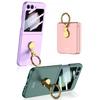 Ultra Thin Hard PC Shockproof Phone Cover for Samsung Galaxy Z Flip 5 Case with Screen Protector Ring Holder Bracket