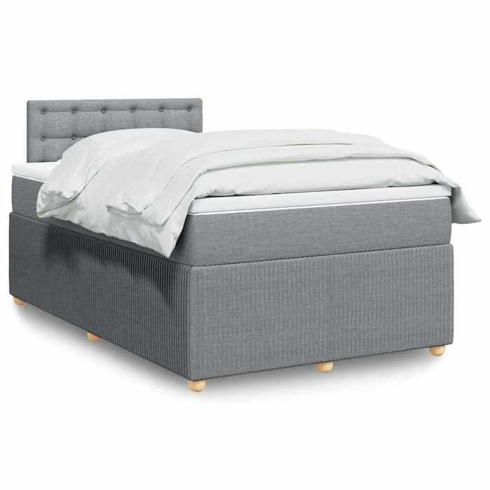 Maison Exclusive - Sommier à lattes de lit et matelas gris clair 120x190 cm tissu