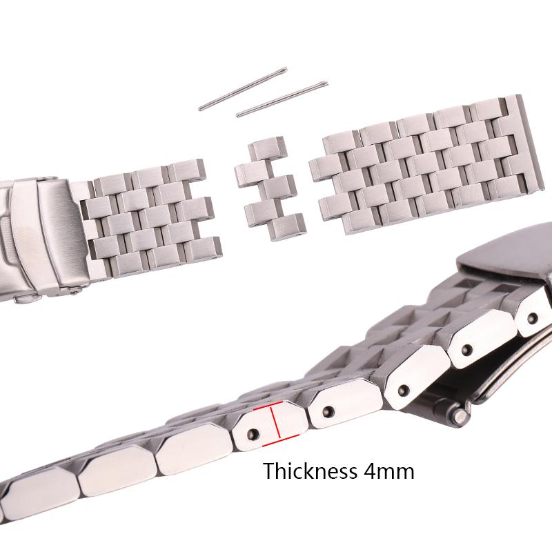 Ремешок для часов из нержавеющей стали, ремешок для часов, браслет 18 мм, 20 мм, 22 мм, 24 мм, женский и мужской, твердый металлический матовый ремешок для часов для Gear S3, аксессуары для ремешков
