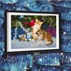 Полный квадратный дрель Алмазная картина Кошки и рождественские украшения DIY Алмазная вышивка Рождественская вышивка крестиком Мозаика Зимний ремесленный домашний декор