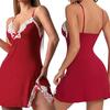 Women's Nightwear Sexy Chemise Nightgowns Plus Size Lace Babydoll Lingerie V-Neck Full Slip Nightdress for Women