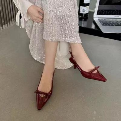 Новые красивые кожаные туфли-лодочки на высоком каблуке-шпильке, женские сандалии на высоком каблуке, сандалии с острым носом, туфли-лодочки