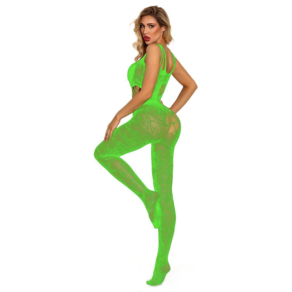 Sex Underwear Uniform Jacquard Onesie Lace-up Tights Stockings New